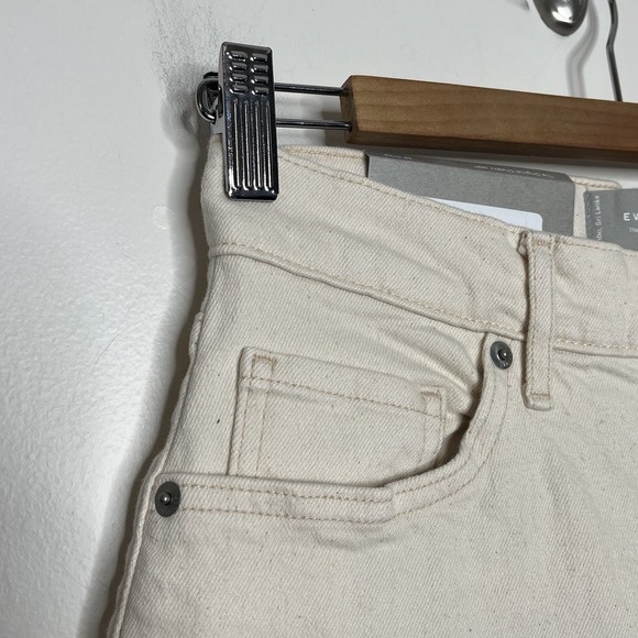 Everlane The Original Cheeky Crop Jeans Ecru Womens 26 High Rise Straight Fit - Picture 2 of 7